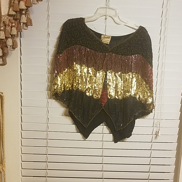 Vintage Sequins Butterfly Blouse/Wrap - Picture 1 of 5